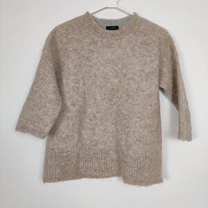 J. Crew Women's Knit Sweater Sz Small Alpaca Wool Beige Minimalist Simple Daily